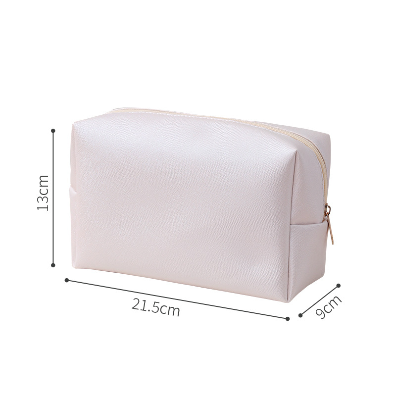 1 Piece Simple Fashionable Style Solid Color PU Women's Makeup Bag